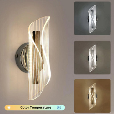 12W Dimmable Indoor Wall LightLed Modern Led Wall Lamp Sconce Three Color For Living RoomBedroomCorridorStairsPathway from B&Q