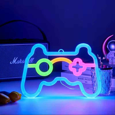  - Game Room Neon Sign 25X16.5CmColorful Led Wall Light With Usb & Dimmable Switch For Bedroom Or Gaming Setup
