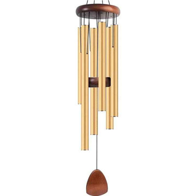  - 71 Cm Retro Gold Aluminium 6 Tube Wind Chimes For Garden And Home