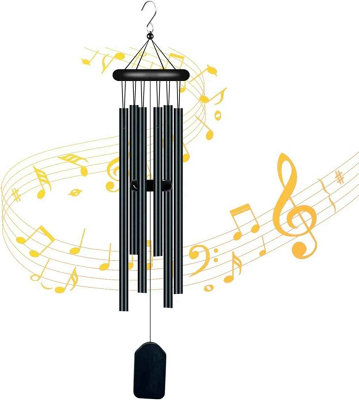  - 5 Tube Wooden And Aluminium Music Wind Chimes For Balcony Door Decor