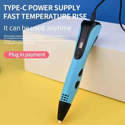 B&Q 3D Printing Pen Third Generation Blue 9M Pla Filament Led