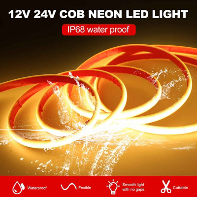 Ip68 Waterproof Cob Neon Strip 12V Warm White 3M from B&Q