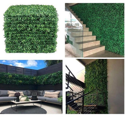 Artificial Greenery Wall Mat Hedge Panel For Privacy And Decor from B&Q