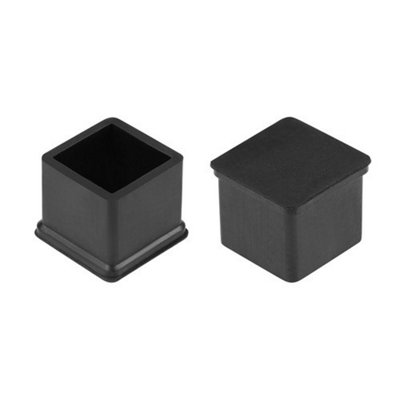 4X Square Rubber Chair Table Feet Caps 30X30mm Floor Protectors from B&Q