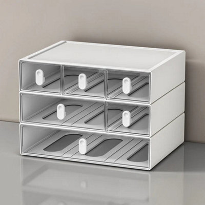  - Six Drawer Cabinet Desktop Organiser Office Stationery Storage Box Study
