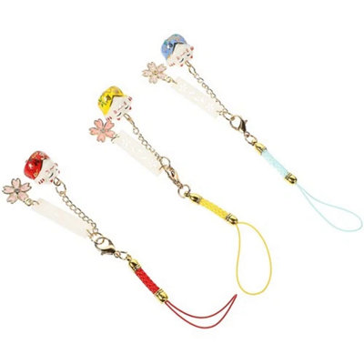 3 Pcs Phone Decoration Girl Cat Charm Keychain Cell Pendant from B&Q