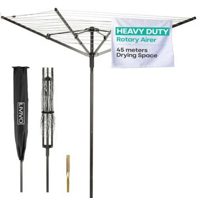  - 4 Arm Rotary Washing Line 45M Heavy Duty
