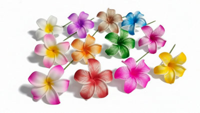 12 Pieces Hawaiian Plumeria Flower Hair Clips 24 Inch Beach Foam Headpieces For Wedding Party from B&Q