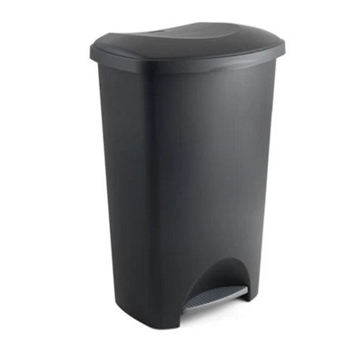 Addis Plastic Family Kitchen Bin Black With Silver Pedal from B&Q