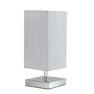  - Square Led Bedside Table Lamp 30Cm Grey