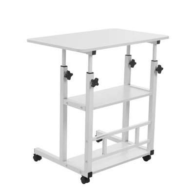 Height Adjustable Laptop Desk With Storage Movable Bookshelf Sofa Side Table 60X40X60 To 90Cm from B&Q