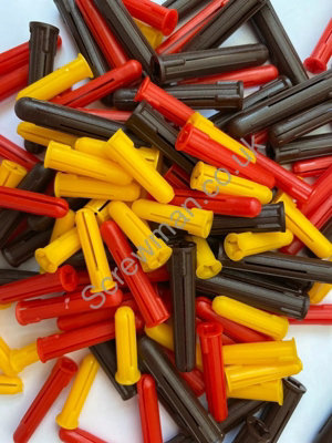 Wall Plugs Assorted 300Pcs Yellow Red Brown Diy Trade Expansion Plugs