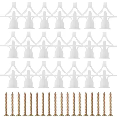 20Pcs Plasterboard Expansion Screws With Plastic Toggle Anchors Hollow Drywall Wall Plugs Kit from B&Q