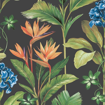Floral Grey Wood Panel Wallpaper Feature Wall 10M Long 53Cm Wide from B&Q