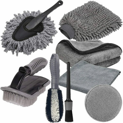  - 9 Piece Car Detailing Brush Set  InteriorWheel & Valet Cleaning Kit