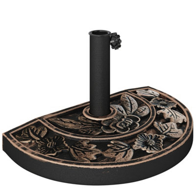  - 9Kg Half Round Resin Parasol Base 50Cm Garden Umbrella Stand 31X50X32Cm