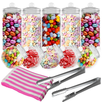 Set Of 10 Heftman Sweet Jars  Empty Retro Candy Buffet Containers from B&Q