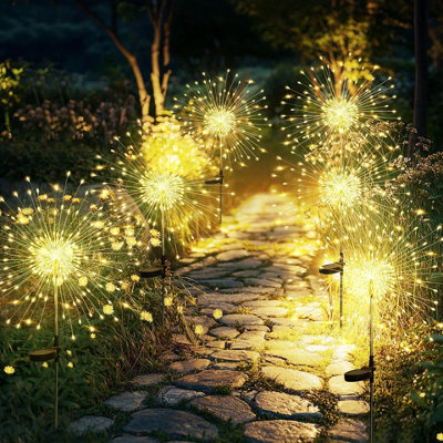 Solar Starburst Lights  Outdoor Garden Pathway Decor from B&Q