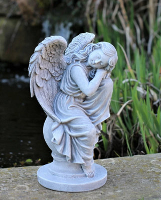31Cm Garden Ornaments Cherub Fairy Angel Garden Statue Decor Decoration from B&Q