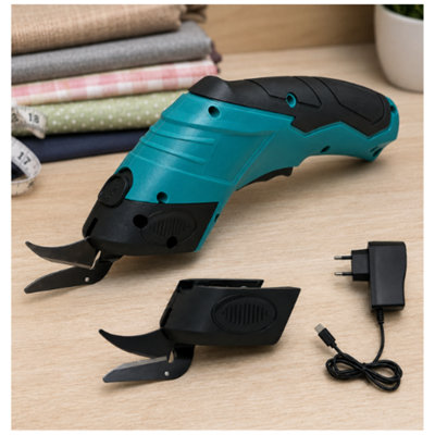 B&Q 3.6V Cordless Electric Scissors Fabric Cutter With 2 Blades Storage Box