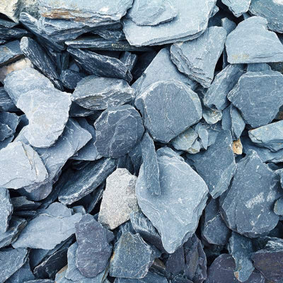 Turfworld 40mm Decorative Blue Slate 850Kg Bulk Bag from B&Q