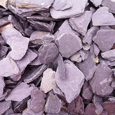 Turfworld 40mm Decorative Plum Slate 850Kg Bulk Bag from B&Q