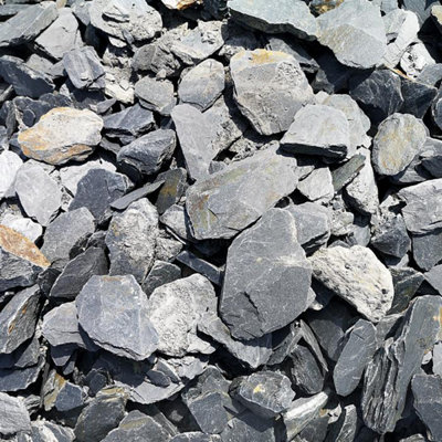 Turfworld 40mm Decorative Grey Slate 850Kg Bulk Bag from B&Q