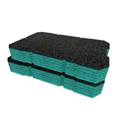 Shadow Foam Ryobi Link Compact Small Parts Organiser Foam Inserts (Teal 50mm) from B&Q