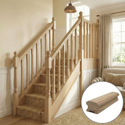 B&Q - Ash Handrail Duchess 3.0M32mm Groove For Spindles Uk Manufactured 
