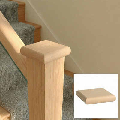Solid Hemlock Flat Cap Suits 90mm Newel Post (L)115mm (W)115mm Uk Manufactured Traditional Products Ltd from B&Q