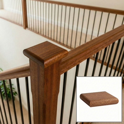 Solid Sapele Flat Cap Suits 90mm Newel Post (L)115mm (W)115mm Uk Manufactured Traditional Products Ltd from B&Q
