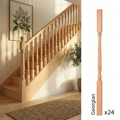 Hemlock Spindle Georgian 35mm X 35mm X 900mm24 Pack Uk Manufactured Traditional Products Ltd from B&Q