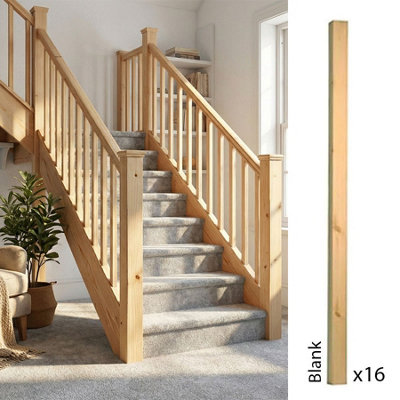 Pine Spindle Blank 35mm X 35mm X 900mm16 Pack Uk Manufactured Traditional Products Ltd from B&Q