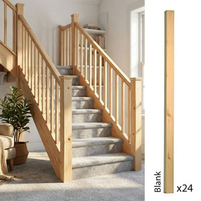 Pine Spindle Blank 35mm X 35mm X 900mm24 Pack Uk Manufactured Traditional Products Ltd from B&Q