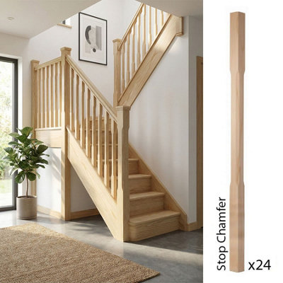 Ash Spindle Stop Chamfer 35mm X 35mm X 900mm24 Pack Uk Manufactured Traditional Products Ltd from B&Q