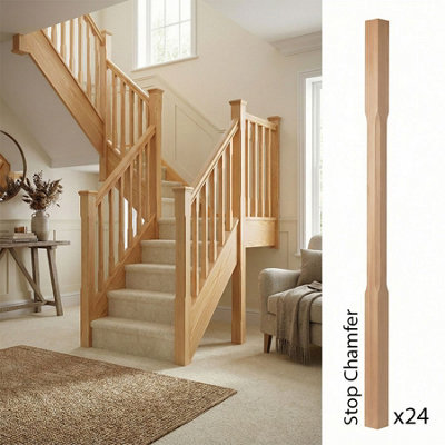 Hemlock Spindle Stop Chamfer 35mm X 35mm X 900mm24 Pack Uk Manufactured Traditional Products Ltd from B&Q