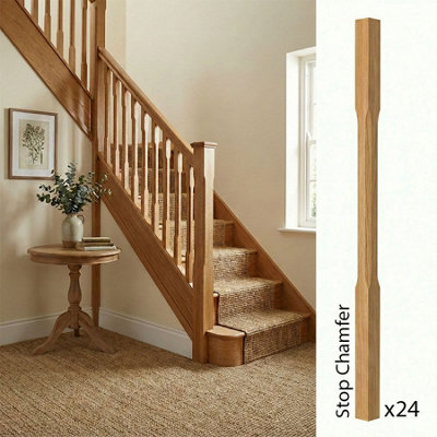 Oak Spindle Stop Chamfer 35mm X 35mm X 900mm24 Pack Uk Manufactured Traditional Products Ltd from B&Q