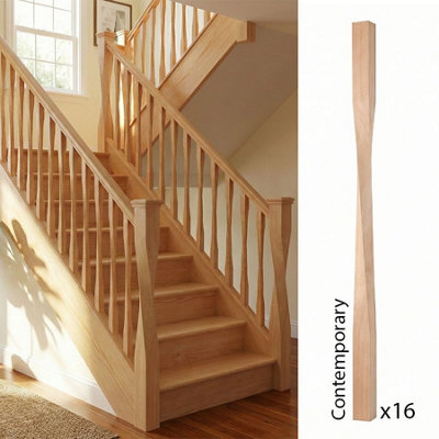 Hemlock Spindle Contemporary 35mm X 35mm X 900mm16 Pack Uk Manufactured Traditional Products Ltd from B&Q