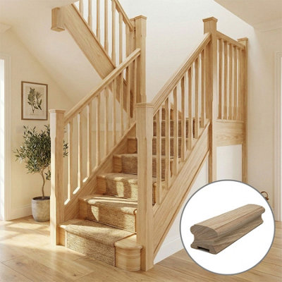 B&Q - Ash Handrail Duchess 1.2M35mm Groove For Spindles Uk Manufactured 