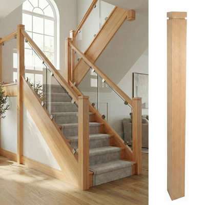 Solid Hemlock Chelsea Complete Square Newel Post 90mm X 90mm X 1500mm Uk Manufactured Traditional Products Ltd from B&Q