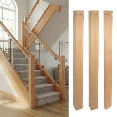 Solid Hemlock Chelsea Complete 90mm Square Newel Post Kit Uk Manufactured Traditional Products Ltd from B&Q