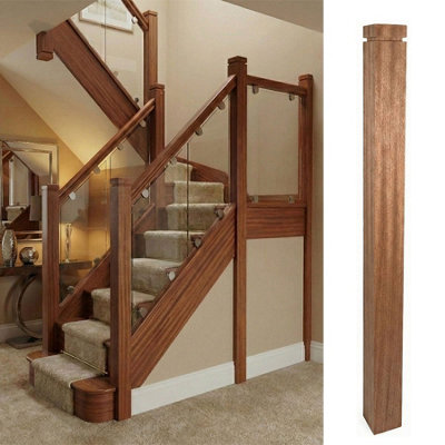 Solid Sapele Chelsea Complete Square Newel Post 90mm X 90mm X 1500mm Uk Manufactured Traditional Products Ltd from B&Q