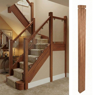 Solid Sapele Half Chelsea Square Newel Post 90mm X 44mm X 1500mm Uk Manufactured Traditional Products Ltd from B&Q