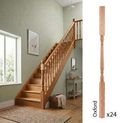 Oak Spindle Oxford 41mm X 41mm X 900mm24 Pack Uk Manufactured Traditional Products Ltd from B&Q