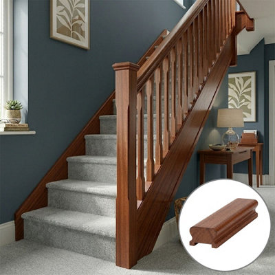 Sapele Dark Hardwood Handrail Lhr 4.2M41mm Groove For Spindles Uk Manufactured Traditional Products Ltd from B&Q