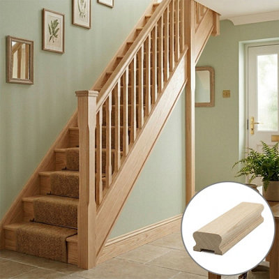 B&Q - Ash Handrail Lhr 2.4M32mm Groove For Spindles Uk Manufactured 