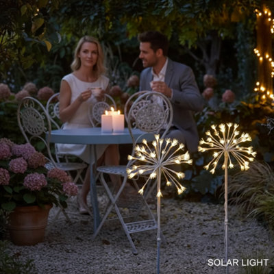White Wild Fennel Solar Light With 36 Warm White Leds Dual Powered Battery Built In 1M Tall For Indoor And Outdoor Use from B&Q
