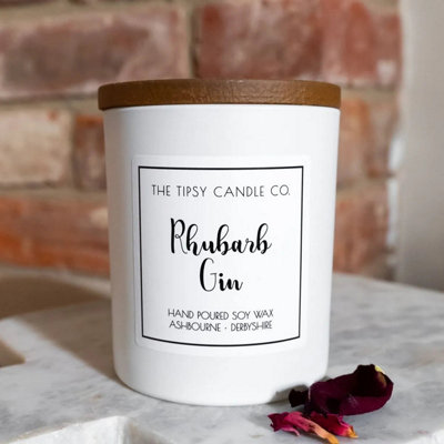  - Rhubarb Gin Candle 300Ml White Jar