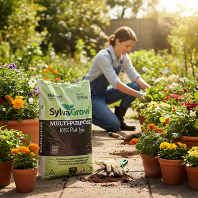 Melcourt Sylvagrow Sustainable Peat Free Growing Medium Compost Soil 40L Pack Of2 from B&Q