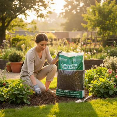 Melcourt Garden Decorative Composted Fine Bark Mulch Weed Cover 60Lt Pack Of 5 from B&Q